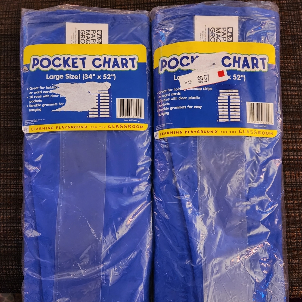 Two NWT Paper Magic Group Classrom Pocket Charts - 34x52